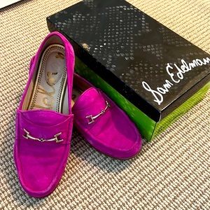 Sam Edelman pink suede loafer